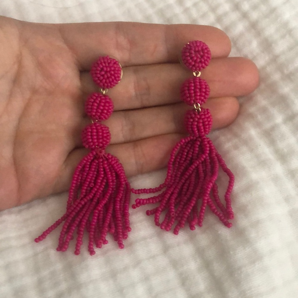 Pink beats drop earrings